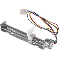 JOYKK DC 4-9V Tornillo del Motor Paso a Paso con Tuerca Deslizador 2 Fase 4 Cable para Grabado láser - Plateado